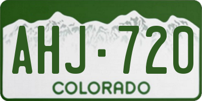 CO license plate AHJ720