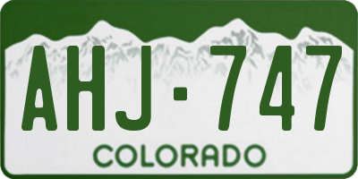 CO license plate AHJ747