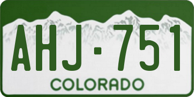 CO license plate AHJ751