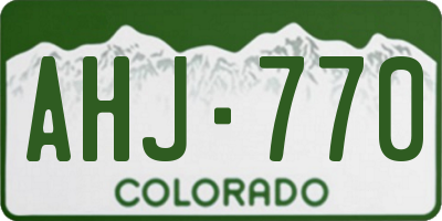 CO license plate AHJ770