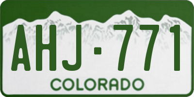CO license plate AHJ771
