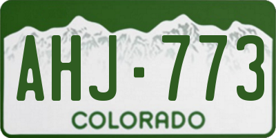 CO license plate AHJ773