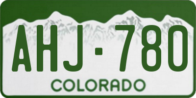 CO license plate AHJ780