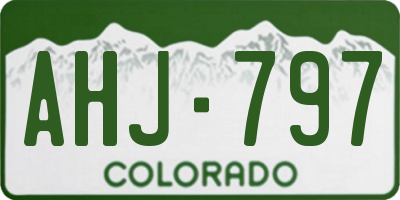 CO license plate AHJ797