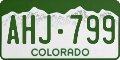 CO license plate AHJ799