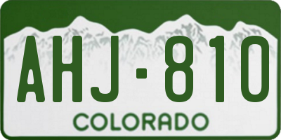 CO license plate AHJ810