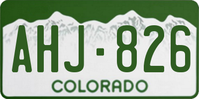 CO license plate AHJ826