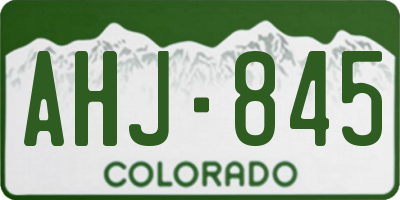 CO license plate AHJ845