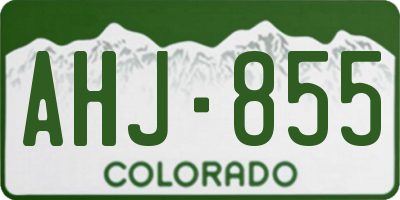 CO license plate AHJ855