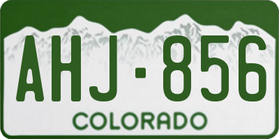 CO license plate AHJ856