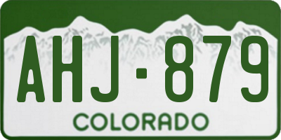 CO license plate AHJ879