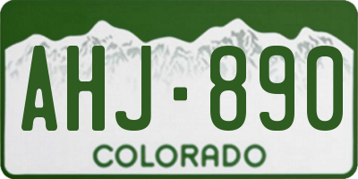 CO license plate AHJ890