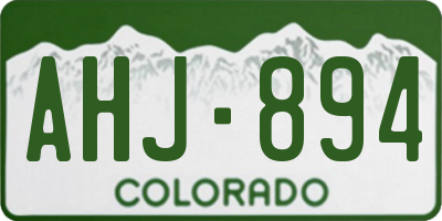 CO license plate AHJ894