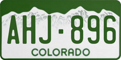 CO license plate AHJ896