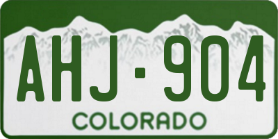 CO license plate AHJ904