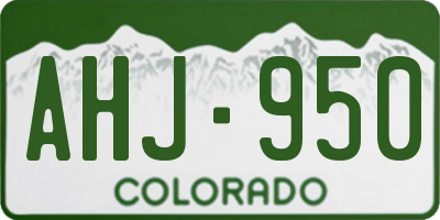 CO license plate AHJ950