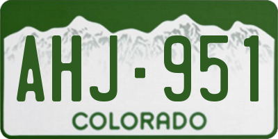 CO license plate AHJ951