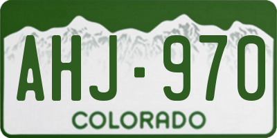CO license plate AHJ970