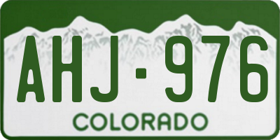 CO license plate AHJ976