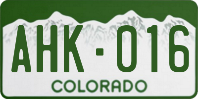 CO license plate AHK016