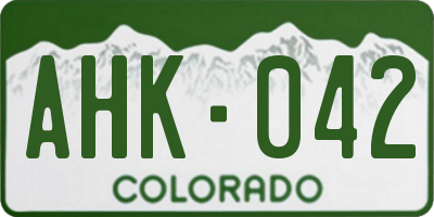 CO license plate AHK042