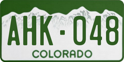 CO license plate AHK048