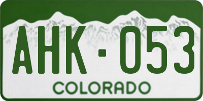 CO license plate AHK053