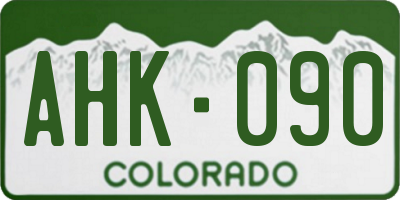 CO license plate AHK090