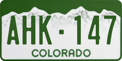 CO license plate AHK147