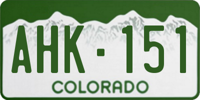 CO license plate AHK151