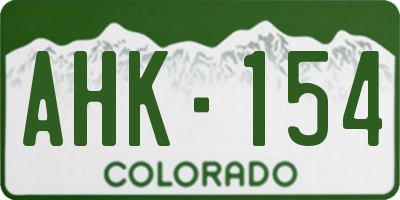 CO license plate AHK154