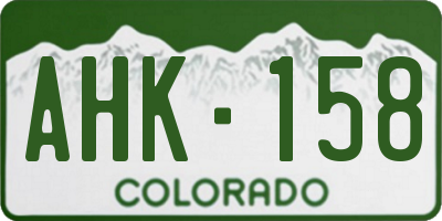 CO license plate AHK158