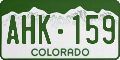 CO license plate AHK159