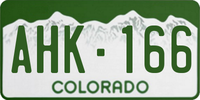 CO license plate AHK166