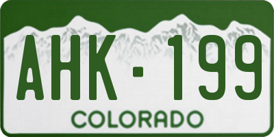 CO license plate AHK199