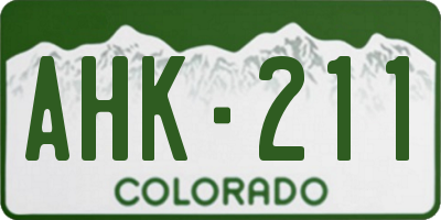 CO license plate AHK211