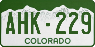 CO license plate AHK229