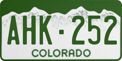 CO license plate AHK252
