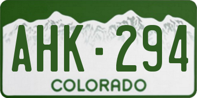 CO license plate AHK294