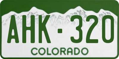 CO license plate AHK320