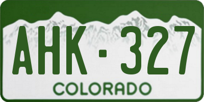 CO license plate AHK327