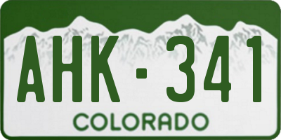CO license plate AHK341