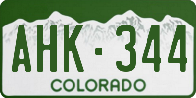 CO license plate AHK344