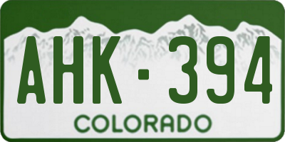 CO license plate AHK394