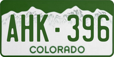 CO license plate AHK396