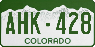 CO license plate AHK428