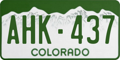 CO license plate AHK437