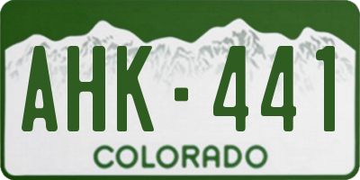 CO license plate AHK441