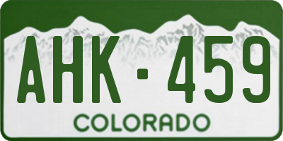 CO license plate AHK459