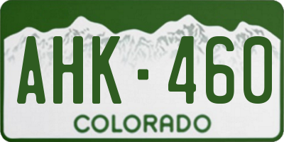 CO license plate AHK460